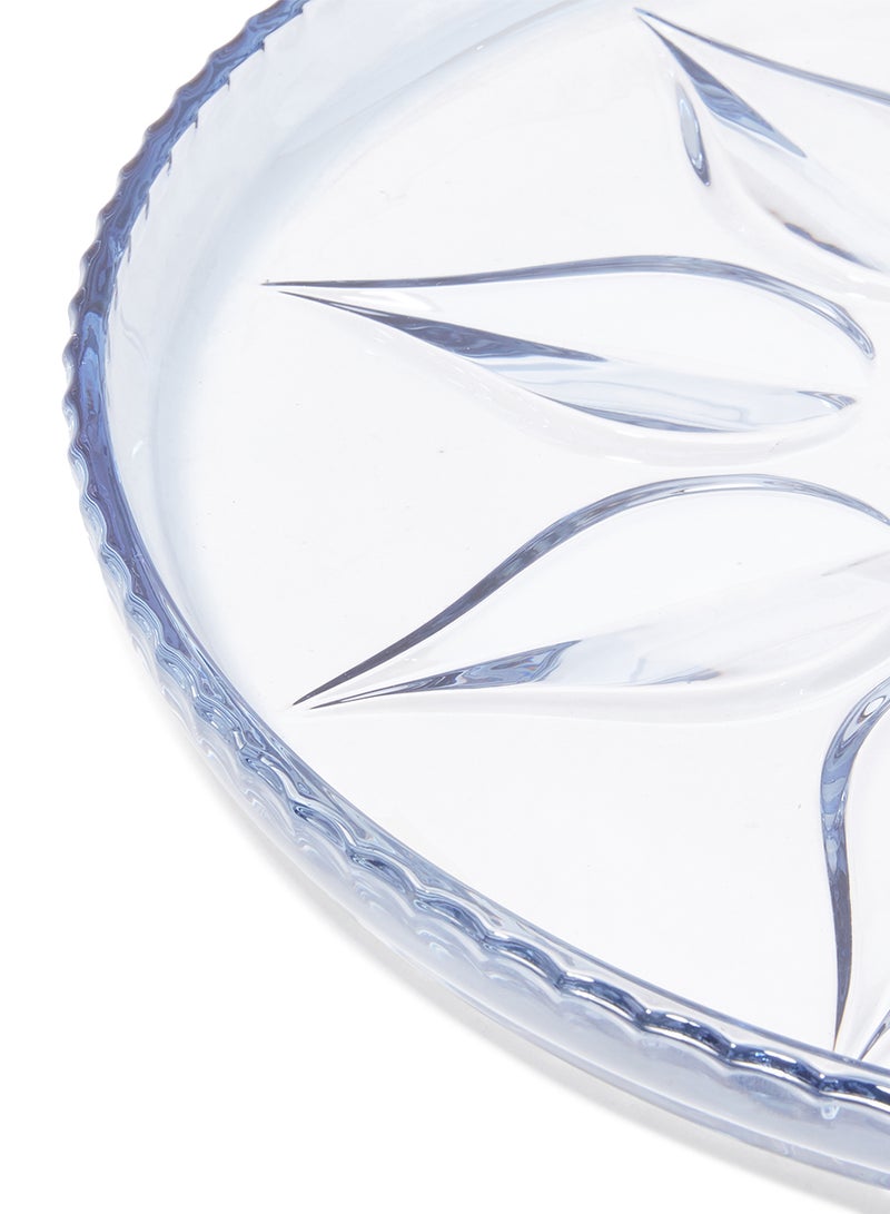 Silver Tag 1-Piece Glass Plate Blue Clear 33 x 33 x 4cm - Image 3