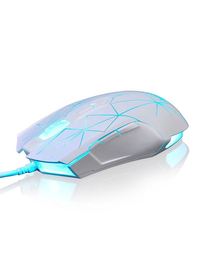 ماوس ألعاب سلكي بمنفذ USB وبإضاءة متعددة الألوان RGB أبيض - Image 2