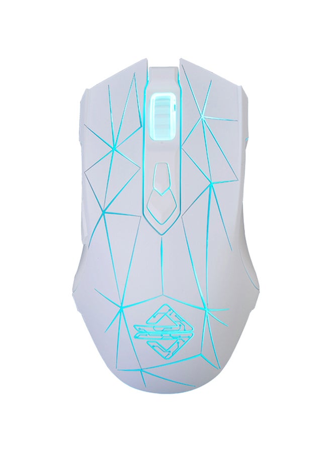 ماوس ألعاب سلكي بمنفذ USB وبإضاءة متعددة الألوان RGB أبيض - Image 1