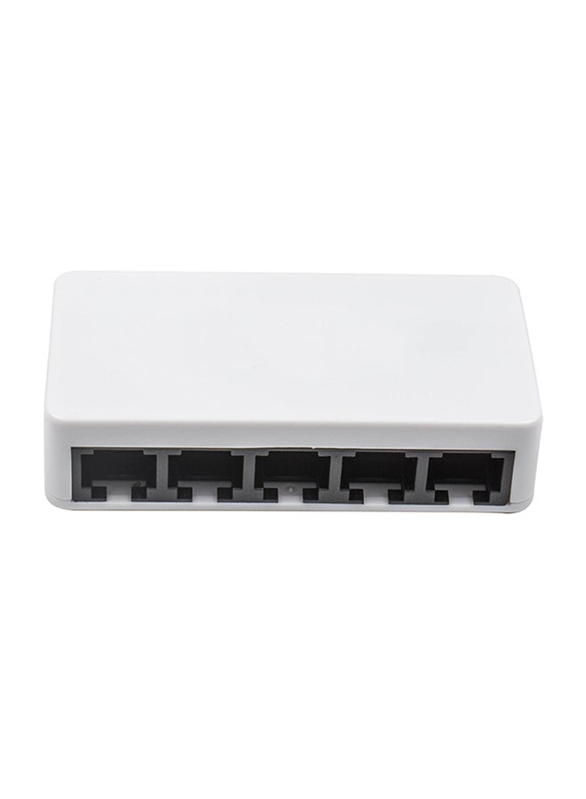Generic 5-Port Fast Ethernet Network Switch White  - Image 1