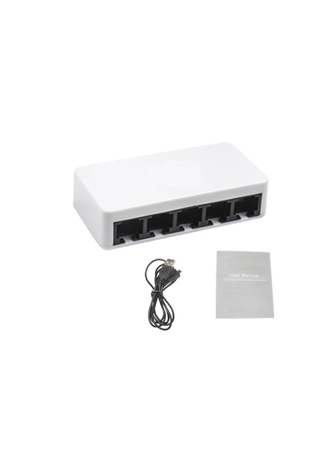 Generic - 5-Port Fast Ethernet Network Switch White - Image 1