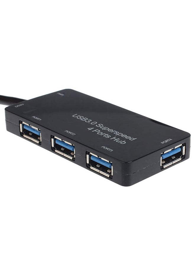 مقسِّم عالي السرعة مزود بأربعة منافذ USB أسود - Image 2