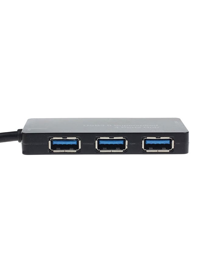 مقسِّم عالي السرعة مزود بأربعة منافذ USB أسود - Image 3