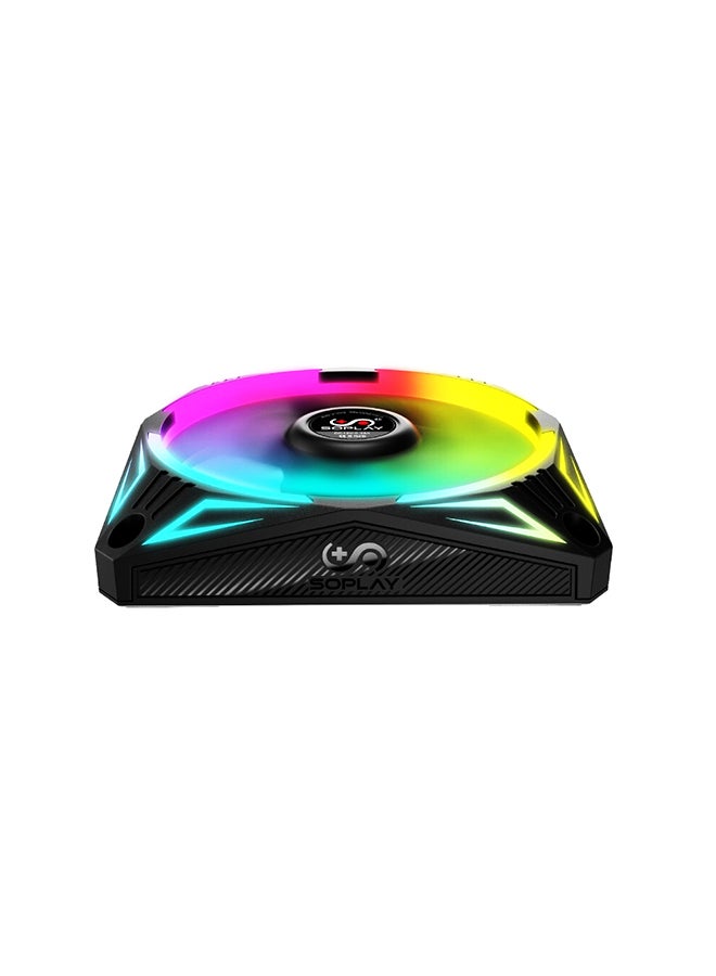 4-Pin RGB Radiator PC Case Fan Multicolour  - Image 2