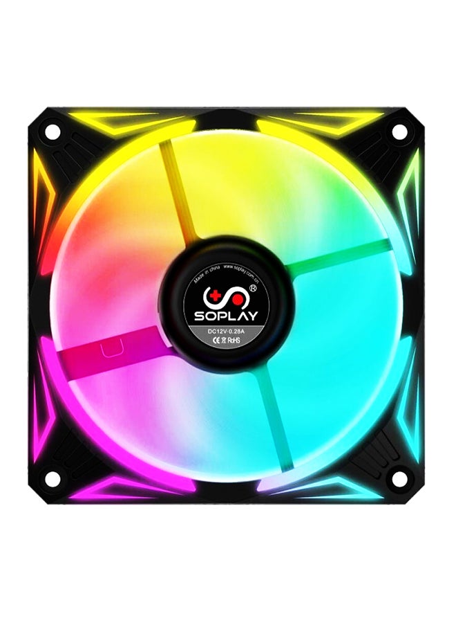 4-Pin RGB Radiator PC Case Fan Multicolour  - Image 1