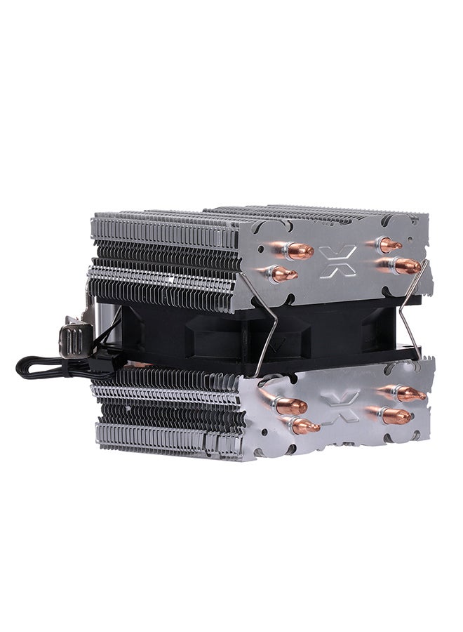 Generic Dual CPU Cooler Fan With 4-Heatpipe Red  - Image 2