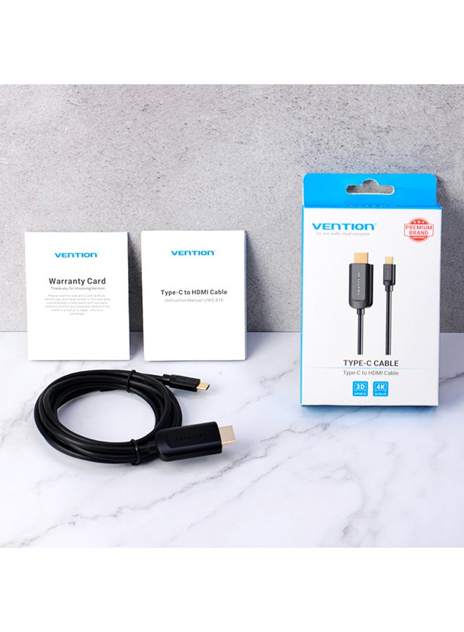 Type-C Port To HDMI Cable Black - Image 4