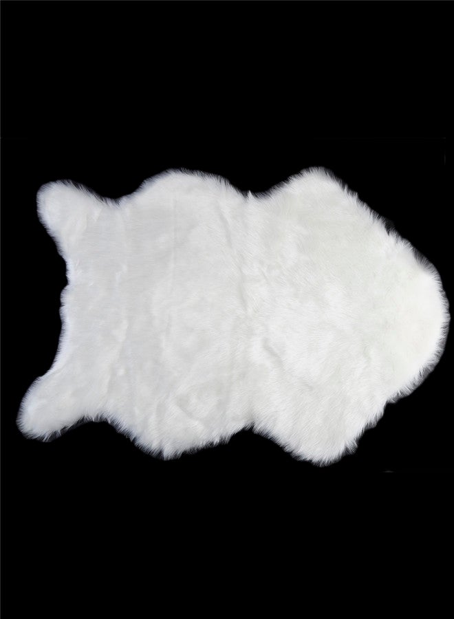 Faux Sheepskin Warm Chair Hairy Carpet Fluffy Rug White 60x90cm  - Image 4