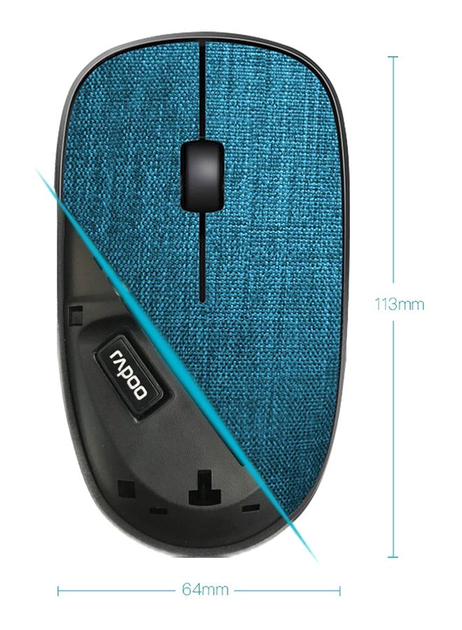 رابو ماوس ضوئي لاسلكي بسطح قماشي أزرق - Image 4