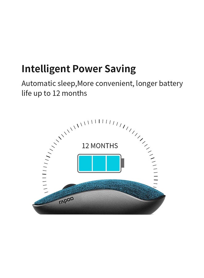 رابو ماوس ضوئي لاسلكي بسطح قماشي أزرق - Image 5