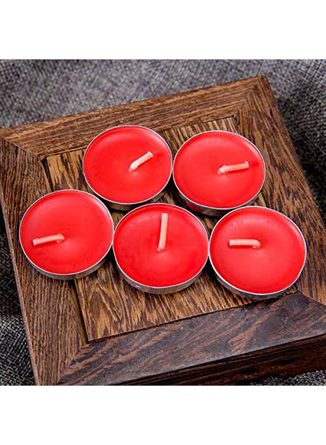 YULAN 50-Piece Tea Light Scented Candle Set Red 7x7inch - Image 2