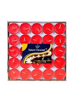 يولان طقم شموع صغيرة معطرة مكون من 50 قطعة أحمر 7x7بوصة  - Image 1