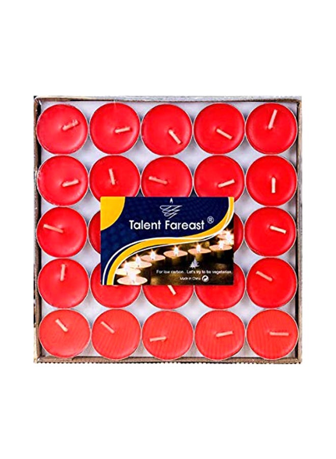 YULAN 50-Piece Tea Light Scented Candle Set Red 7x7inch - Image 1