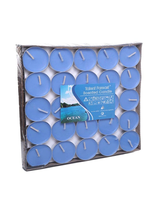 YULAN 50-Piece Tea Light Scented Candle Set Blue 7x7inch  - Image 1