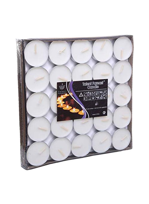 50-Piece Tea Light Scented Candle Set White 7x7inch