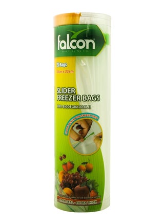 طقم أكياس للفريزر بمزلاج للغلق مكون من 25 قطعة شفاف/أخضر 32 x 22سم - v1563974372/N19858115A_1