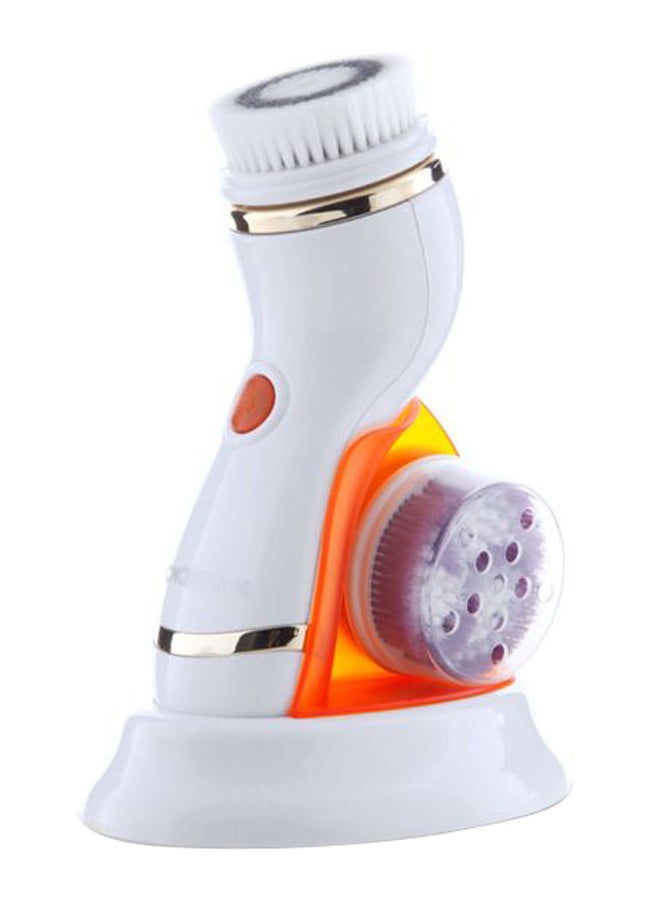 كناير فرشاة تنظيف الوجه ضد الماء متعددة الوظائف أبيض/برتقالي