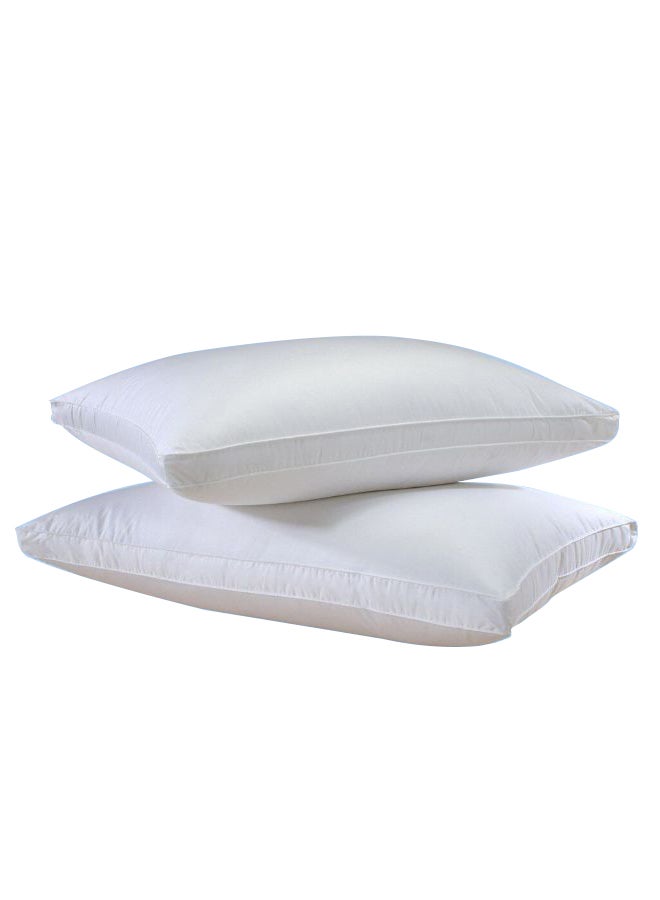 Kingtex 2-Piece Double Cord Bed Pillow Cotton White 50 x 70cm 