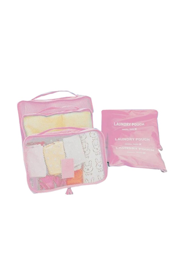 6-Piece Travel Bag With Laundry Pouch Pink - v1564034573/N22280962A_2