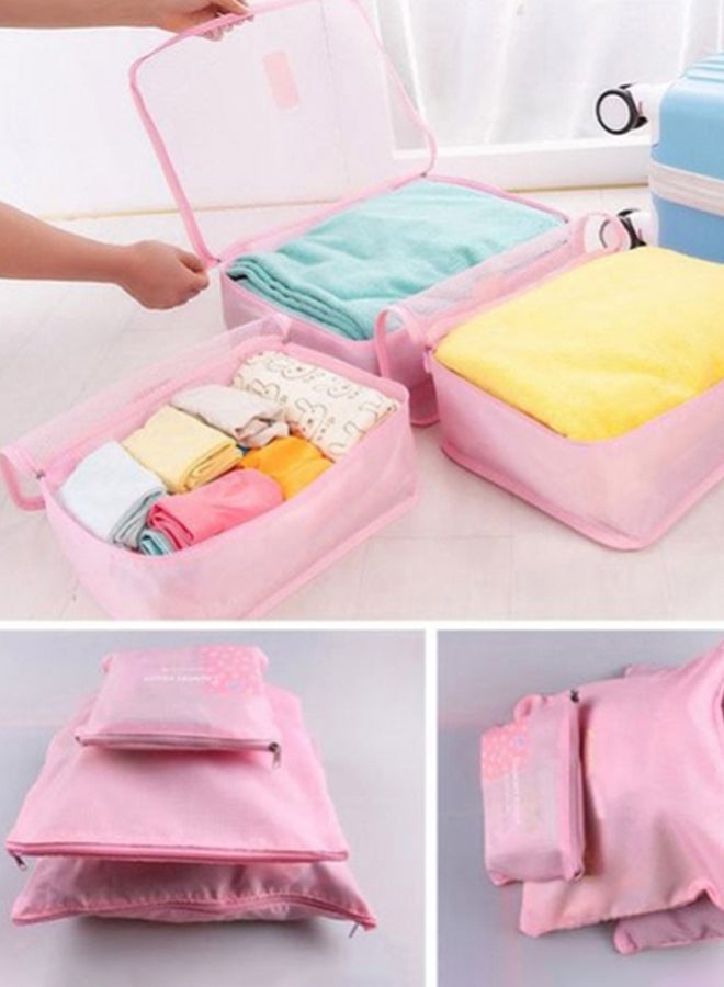 6-Piece Travel Bag With Laundry Pouch Pink - v1564034574/N22280962A_3