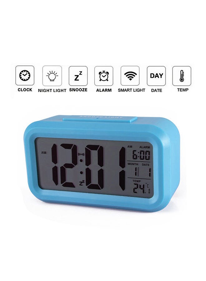 Generic - LCD Display Backlight Calendar Battery Digital Alarm Clock Blue - Image 1