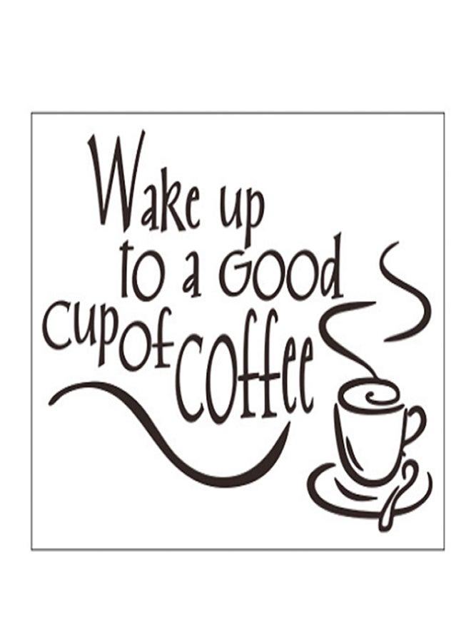 Wake Up To A Good Cup Of Coffee English Wall Stickers Multicolour 35x25cm - Image 1