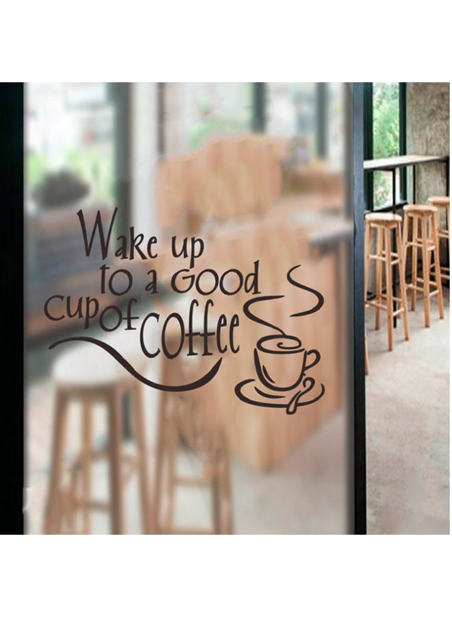 Wake Up To A Good Cup Of Coffee English Wall Stickers Multicolour 35x25cm - Image 4