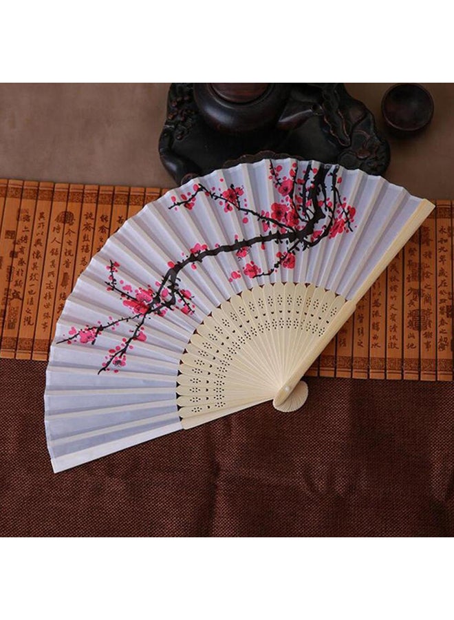 Chinese Vintage Style Flower Folding Hand Fan Multicolour 10x10x10centimeter - Image 2