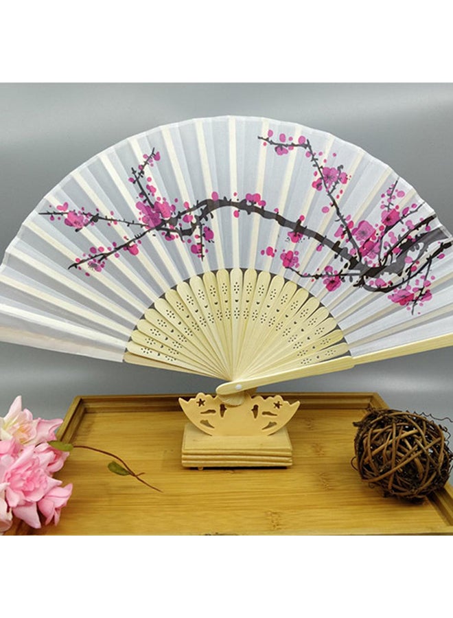 Chinese Vintage Style Flower Folding Hand Fan Multicolour 10x10x10centimeter - Image 4