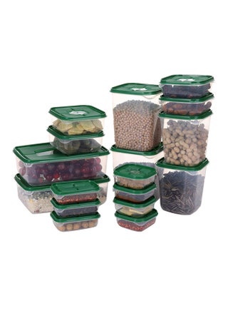 17-Piece Microwave Sealed Food Storage Box Set Green 14x14x16-12x12x14-23x16x8-14x14x6-12x12x4-12x8-4-9x9x4cm - v1564048739/N28555220A_1