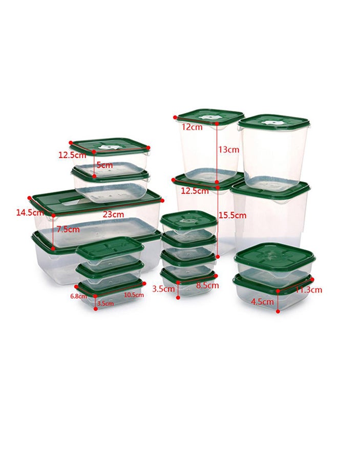 Generic 17-Piece Microwave Sealed Food Storage Box Set Green 14x14x16-12x12x14-23x16x8-14x14x6-12x12x4-12x8-4-9x9x4cm  - Image 5
