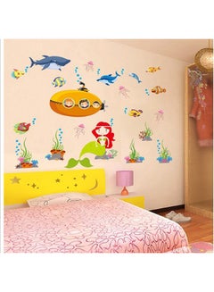 Eco-Friendly Underwater World Shark Wall Sticker Multicolour 90cm