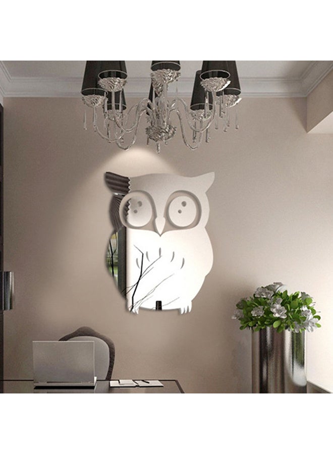 3D Mirror Wall Stickers Silver 22cm - Image 1