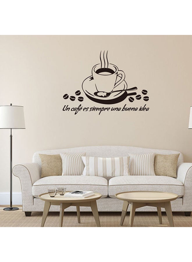 ملصقات جدارية بتصميم فني لأكواب القهوة أسود 41سم  - Image 2