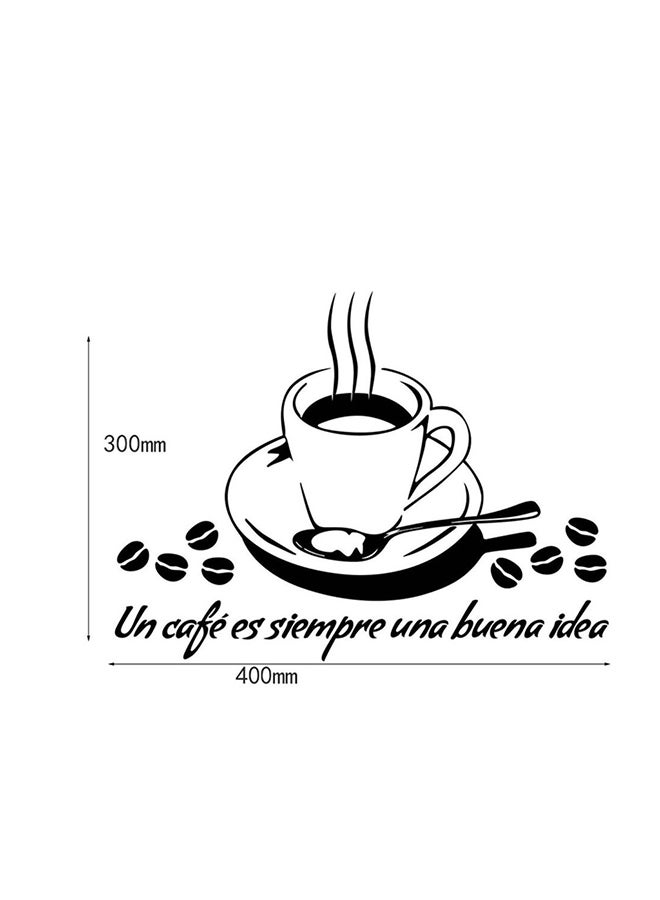 ملصقات جدارية بتصميم فني لأكواب القهوة أسود 41سم  - Image 3