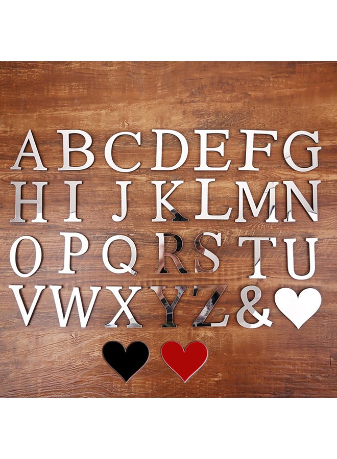 Generic - Acrylic Mirror English Letters Wall Sticker Silver 11centimeter - Image 1