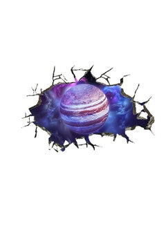 3D Broken Wall Galaxy Planet Wall Sticker Multicolour 6cm