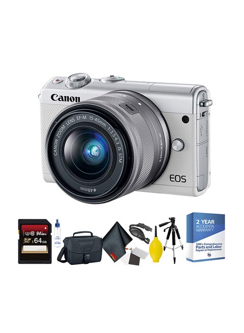 EOS M100 24.2MP Mirrorless Digital Camera With 15-45mm STM Lens And Accessories White