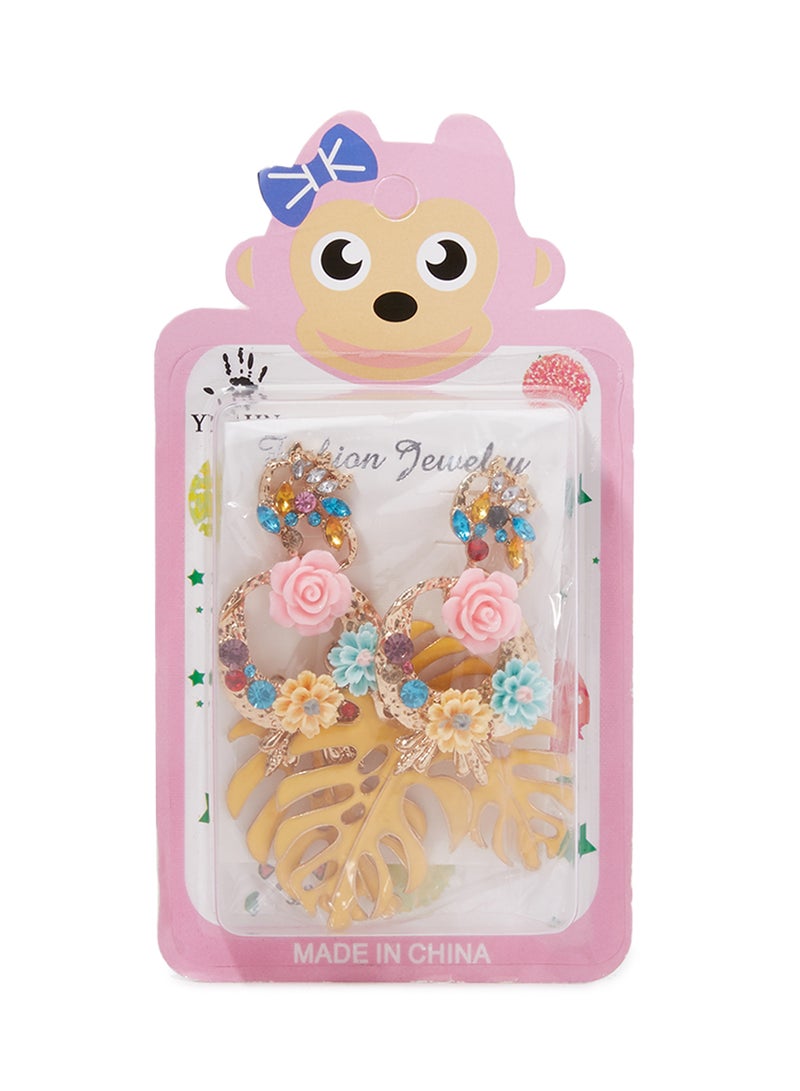 YUEJIN - Stone Flower Studded Earrings - Image 1