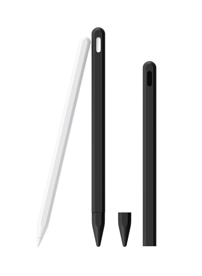Generic - Elastic Protective Silicone Sleeve Grip Skin Cover Case For Apple Pencil 2 Black - Image 1