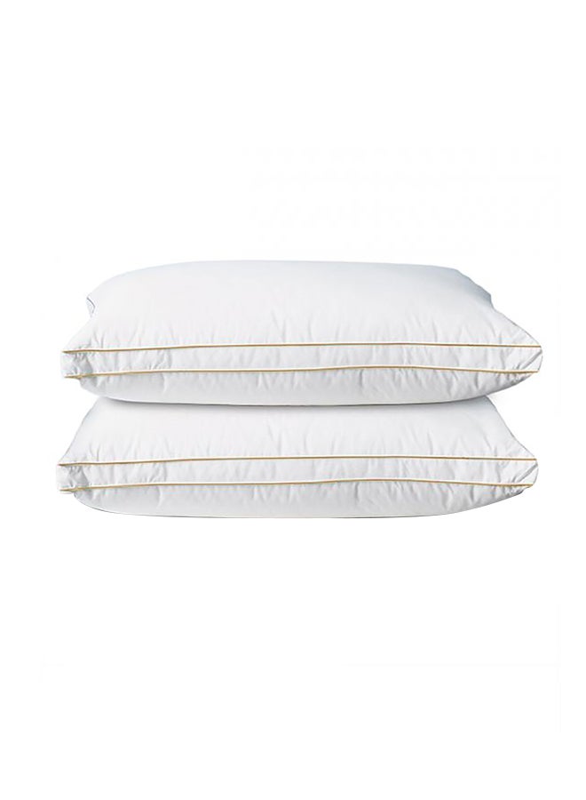 REGAL IN HOUSE 2-Piece Anti-Allergic Pillow Set Cotton White 75x50centimeter 