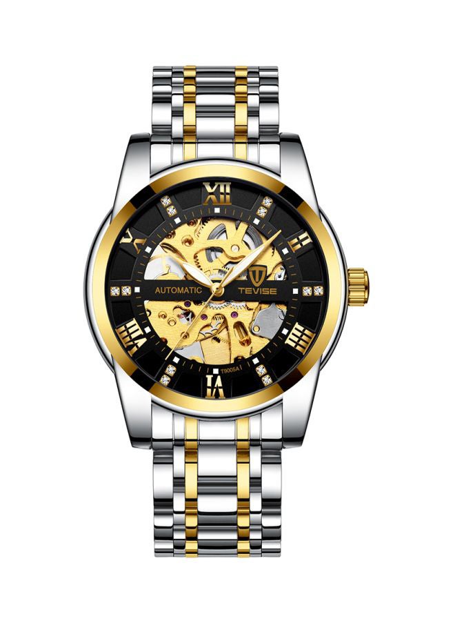 Tevise men Automatic Stainless Steel Analog Watch J325-2 - 41 mm - Silver/Gold  - Image 1