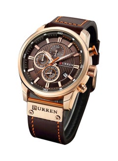 Men's Leather Chronograph Watch 8291 - 47 mm - Black
