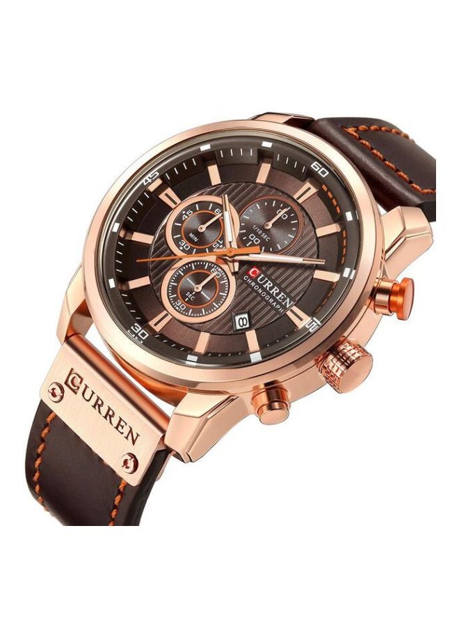 CURREN - Men's Leather Chronograph Watch 8291 - 47 mm - Black - Image 1