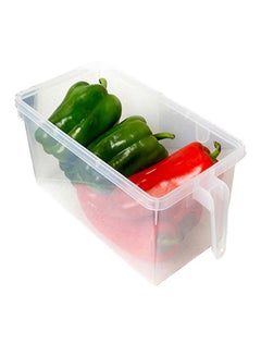 Refrigerator Storage Box Clear 16 x 15.7 x 31.2(Including Handle)centimeter