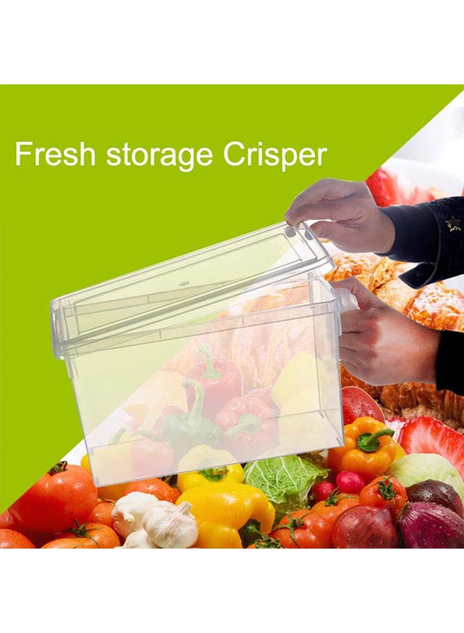 Bluelans - Refrigerator Storage Box Clear 16 x 15.7 x 31.2(Including Handle)centimeter - Image 1