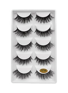 SHIDISHANGPIN Pair Of 5 False Eyelashes Black  - Image 1