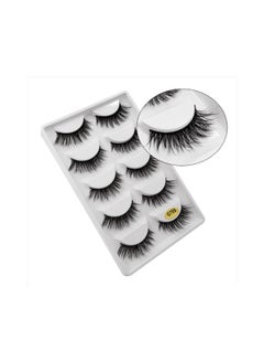 SHIDISHANGPIN Pair Of 5 False Eyelashes Black  - Image 2