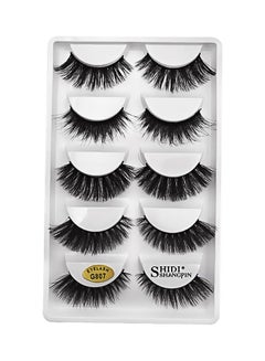SHIDISHANGPIN Pair Of 5 False Eyelashes Black  - Image 1