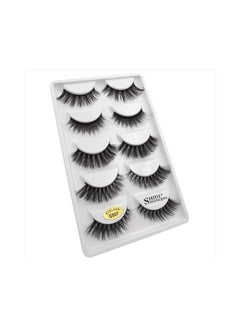 SHIDISHANGPIN Pair Of 5 False Eyelashes Black  - Image 2